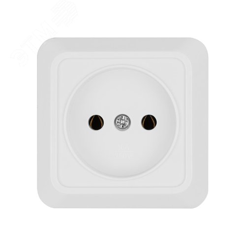 Розетка 2П открытой установки IP20 10А, белая ''Ладога''