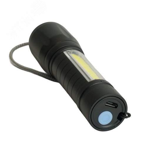 Фонарь светодиодный аккумуляторный USB ZOOM пластик