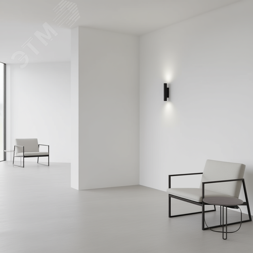 Светодиодный светильник RVE-AVION-UPDOWN-55-300-NS (Бра 300х55х95мм 14Вт 60 град. 4000К CRI90 Черный RAL9005 МУАР)