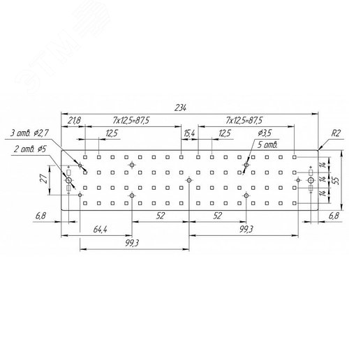 Модуль светодиодный MODULE 234x55 8x8 AL1.5 Refond3030 CRI70 5000K