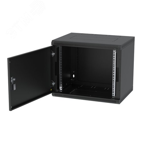 Шкаф телекоммуникационный настенный разборный черный 9U 600x350 ШТ-НСр-9U-600-350-М-Ч дверь металл