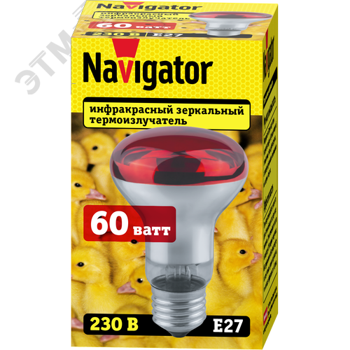 Термоизлучатель РН 60вт NI-R63-60-230-E27-ИКЗК