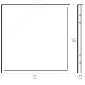 Панель светодиодная ДВО-36w 595х595х19 6500K 2900Лм матовый IP40 LED