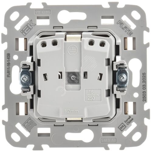 FLITE Розетка с заземлением без защитных шторок безвинтовое крепление 16А РС11-1-ФлХ хаки