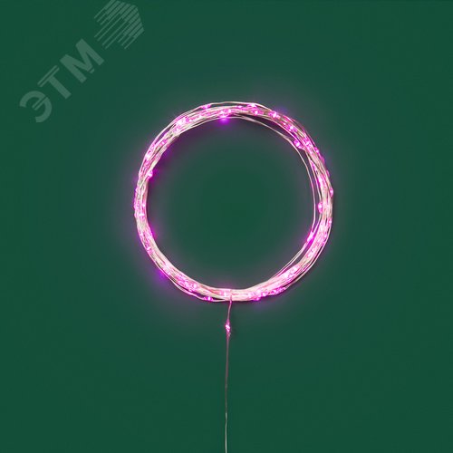 Гирлянда светодиодная Роса 10м 100 LED РОЗОВЫЙ IP20 3хАА (в комплект не входят)