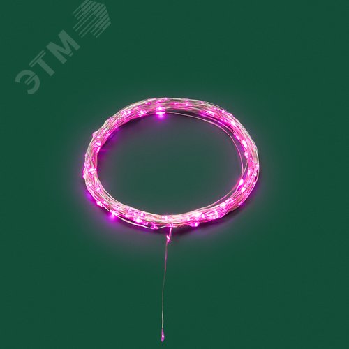 Гирлянда светодиодная Роса 10м 100 LED РОЗОВЫЙ IP20 3хАА (в комплект не входят)
