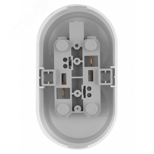 Розетка двойная 2П открытой установки IP20 10А белая Ретро TDM