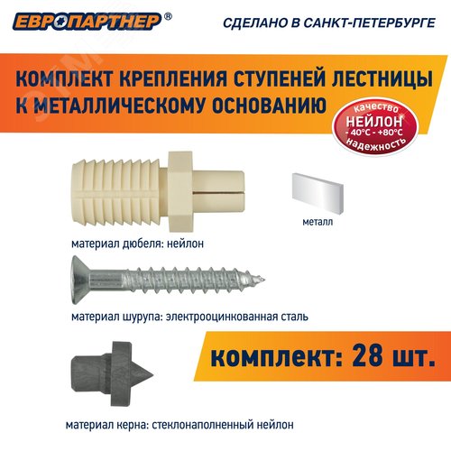 Крепление для ступеней лестницы к металлическому основанию PLM (28шт.)