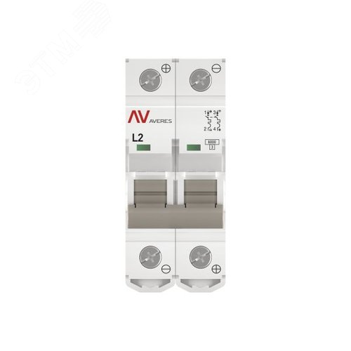 Выключатель автоматический AV-6 DC 2P 2A (L) 6kA AVERES
