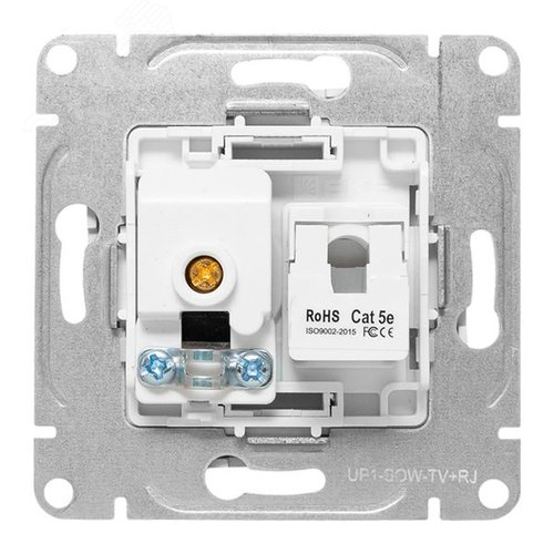 Механизм розетки TV+RJ45 (cat5) белый Эпика EKF