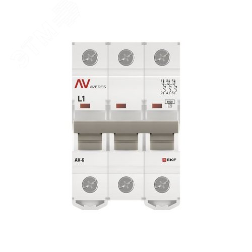 Выключатель автоматический AV-6 3P 1A (L) 6kA AVERES
