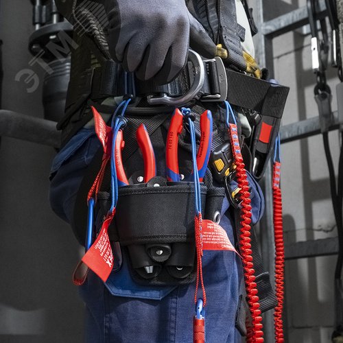 Набор клипс, KN-006110CR ColorCode Clip красная 3 шт, KN-006210TR TetheredTool Clip 3 шт, для маркировки и страховочной системы KNIPEX Tethered Tools