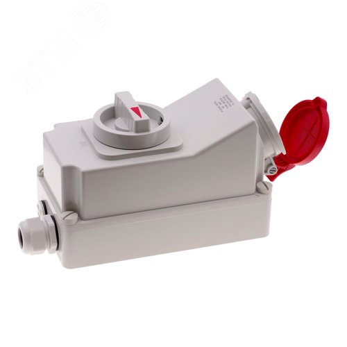 Розетка настенная с выключателем и механической блокировкой 32A/400V/3P+E/IP44