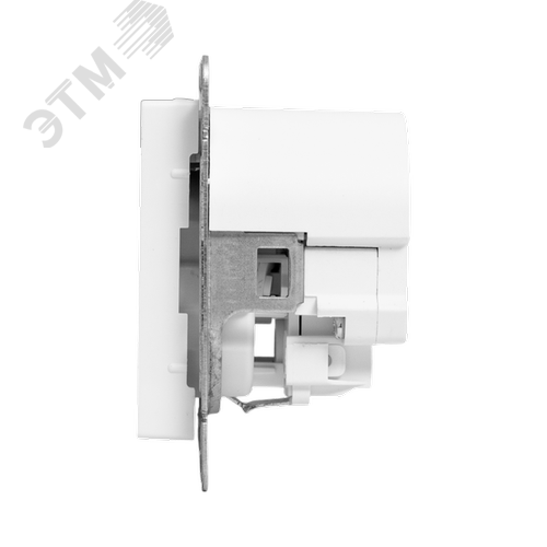 Механизм розетки с USB-A+С - 2шт, 16А, с заземлением, со шторками, белый Эпика EKF