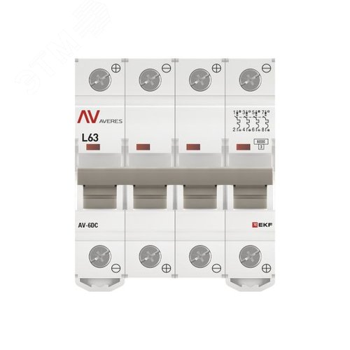 Выключатель автоматический AV-6 DC 4P 63A (L) 6kA AVERES