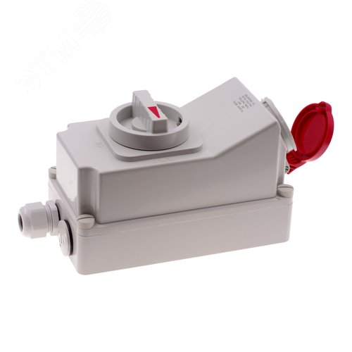 Розетка настенная с выключателем и механической блокировкой 16A/400V/3P+E/IP44