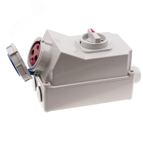 Розетка настенная с выключателем и механической блокировкой 63A/230V/1P+N+E/IP67