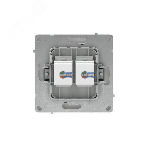 Компьютерная розетка RJ-45 без шторки, кат.6А двойная, KANT, белый песок
