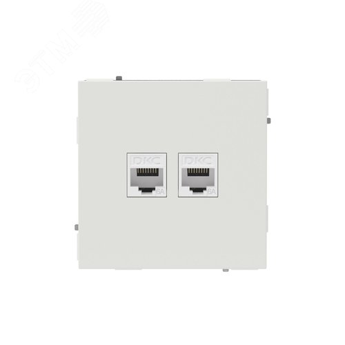 Компьютерная розетка RJ-45 без шторки, кат.6А двойная, KANT, белый песок