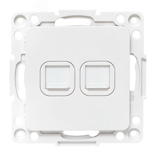 Стокгольм Механизм розетки RJ-45 2-местной белый EKF