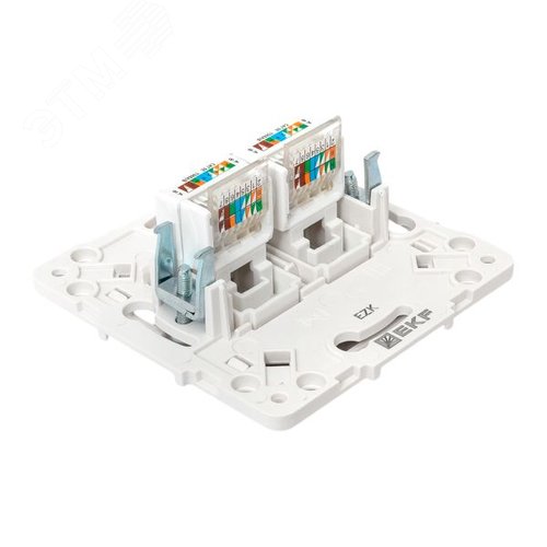 Стокгольм Механизм розетки RJ-45 2-местной белый EKF