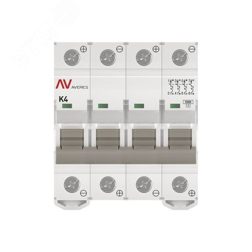 Выключатель автоматический AV-10 DC 4P 4A (K) 10kA AVERES