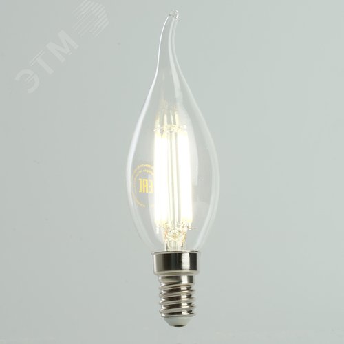 Лампа светодиодная LED 6вт Е14 белый свеча на ветру FILAMENT .PRO