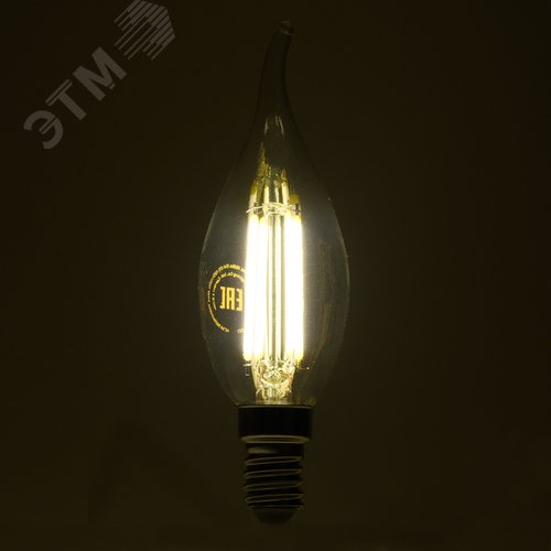 Лампа светодиодная LED 6вт Е14 белый свеча на ветру FILAMENT .PRO
