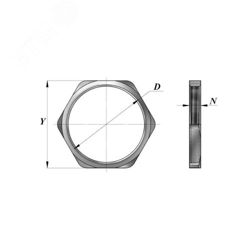 Гайка латунная плоская ГП М 14х1,5 ГОФРОМАТИК