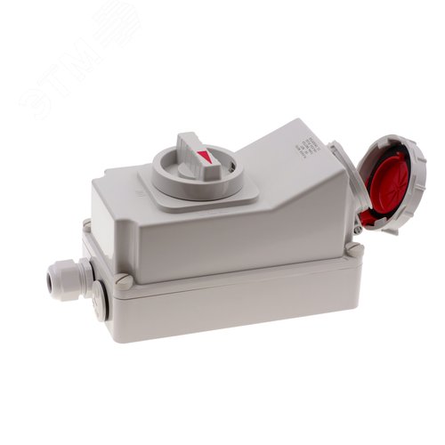 Розетка настенная с выключателем и механической блокировкой 16A/400V/3P+N+E/IP67