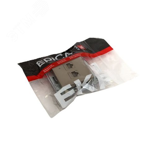 Механизм розетки RJ45 - 2шт (cat5) шампань Эпика EKF