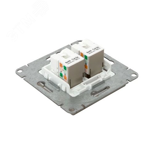Механизм розетки RJ45 - 2шт (cat5) шампань Эпика EKF