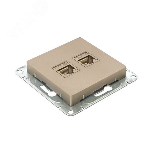 Механизм розетки RJ45 - 2шт (cat5) шампань Эпика EKF