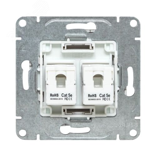 Механизм розетки RJ45 - 2шт (cat5) шампань Эпика EKF