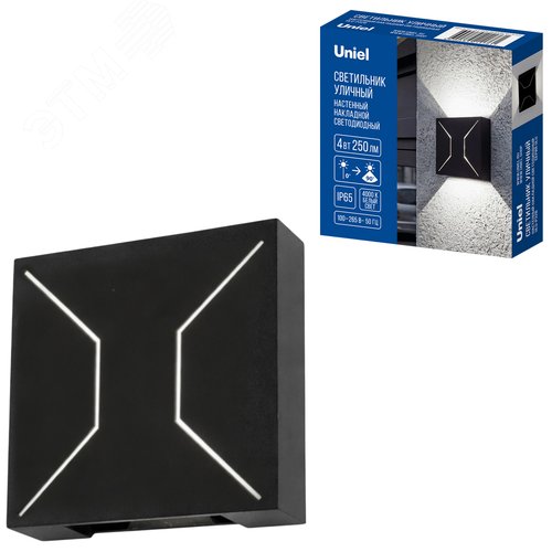 Светильник ULU-P32B-4W/4000K IP65 BLACK светодиодный уличный. Архитектурный накладной. Белый свет (4000K). Корпус черный