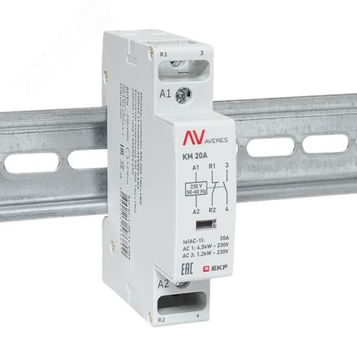 Контактор модульный КМ 20А 1NC+1NO 230VAC (1 мод.) AVERES