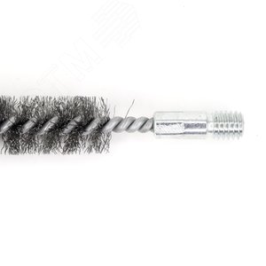 Щетка ёрш Д25х100х160 сталь 0,30, посадка 1/2'' резьба BSW очистка котлов теплообменников дымоходов