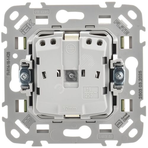 FLITE Розетка с заземлением с защитными шторками безвинтовое крепление 16А РСш11-1-ФлО оливковый