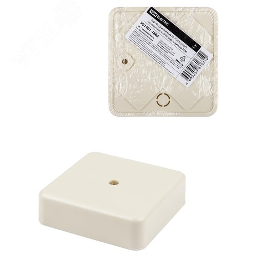 Коробка распаячная КР 75х75х20 ОП сл. кость IP40 инд. штрихкод TDM