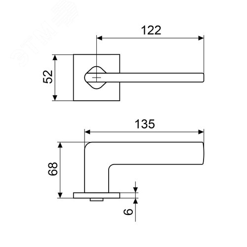 Комплект ручка и защелка АЛЛЮР АРТ ТИНА BL+L45-8 BL (88150/S45) матовый черный