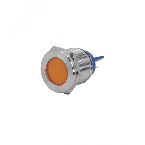 Индикаторная лампа GQ22T-D/L/O/220V/S, оранжевая, металл. корпус, светодиодная матрица d=22мм, 220В AC/DC (ЭТ)