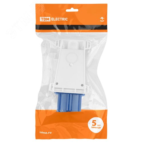 Розетка 133 стационарная 2Р+РЕ 63А 220В IP54 TDM