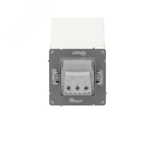 Розетка силовая, 2P+E, с з/ш, с крышкой, IP44, KANT, белая магнолия