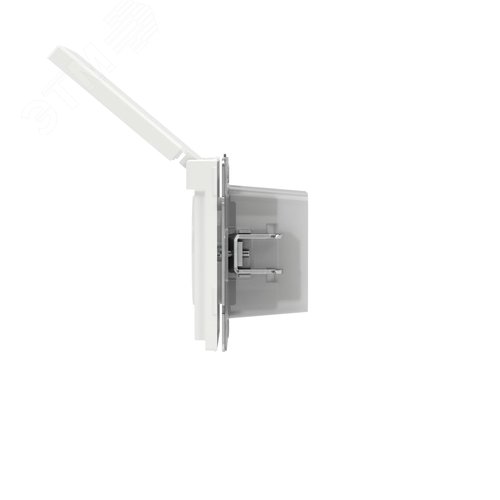Розетка силовая, 2P+E, с з/ш, с крышкой, IP44, KANT, белая магнолия