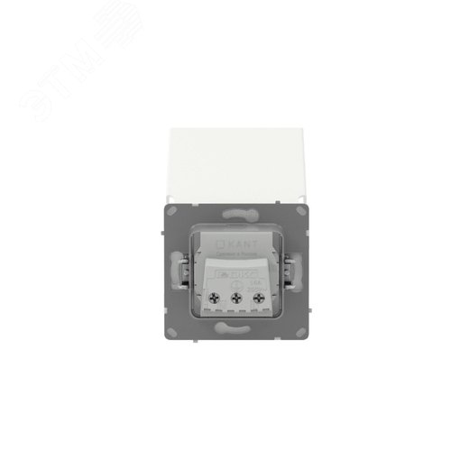Розетка силовая, 2P+E, с з/ш, с крышкой, IP44, KANT, белая магнолия