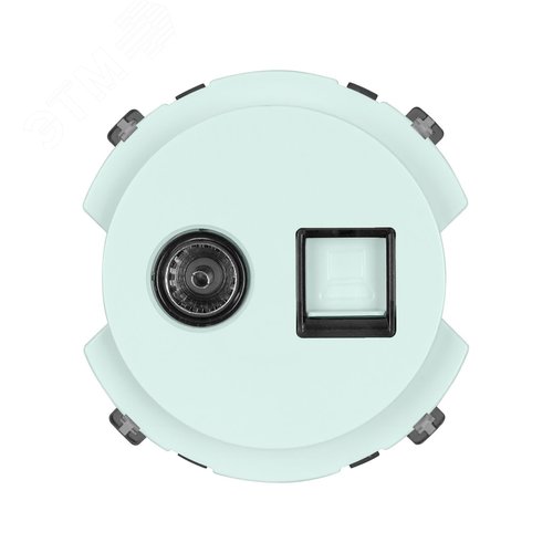 Розетка компьютерная RJ45 + TV розетка оконечная фисташковая Байкал TDM