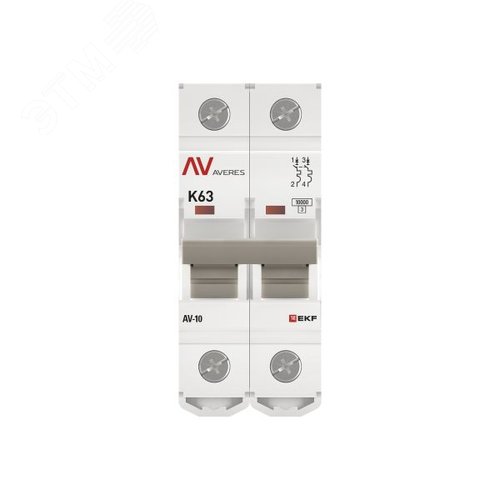 Выключатель автоматический AV-10 2P 63A (K) 10kA AVERES