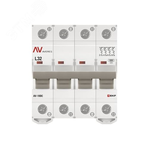 Выключатель автоматический AV-10 DC 4P 32A (L) 10kA EKF AVERES