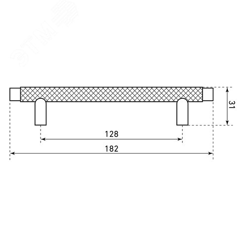 Ручка-скоба мебельная StahlBuro AP2308-128 2шт., W матовый белый хром