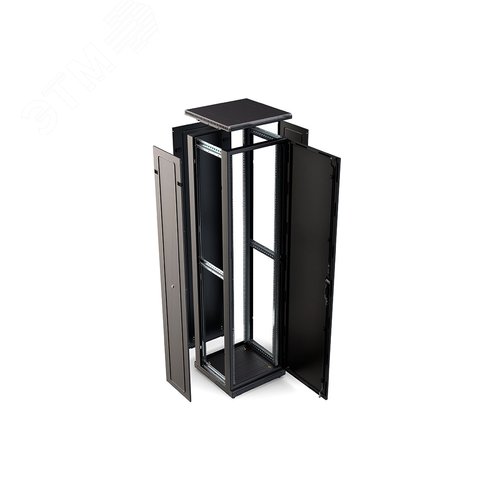 Шкаф телекоммуникационный напольный 47U 800x1000 ШТ-НП-М-47U-800-1000-М-Ч, передняя дверь металл, черный